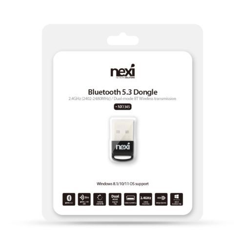 넥시 블루투스 5.3 동글이 PC 노트북 리시버 USB 수신기